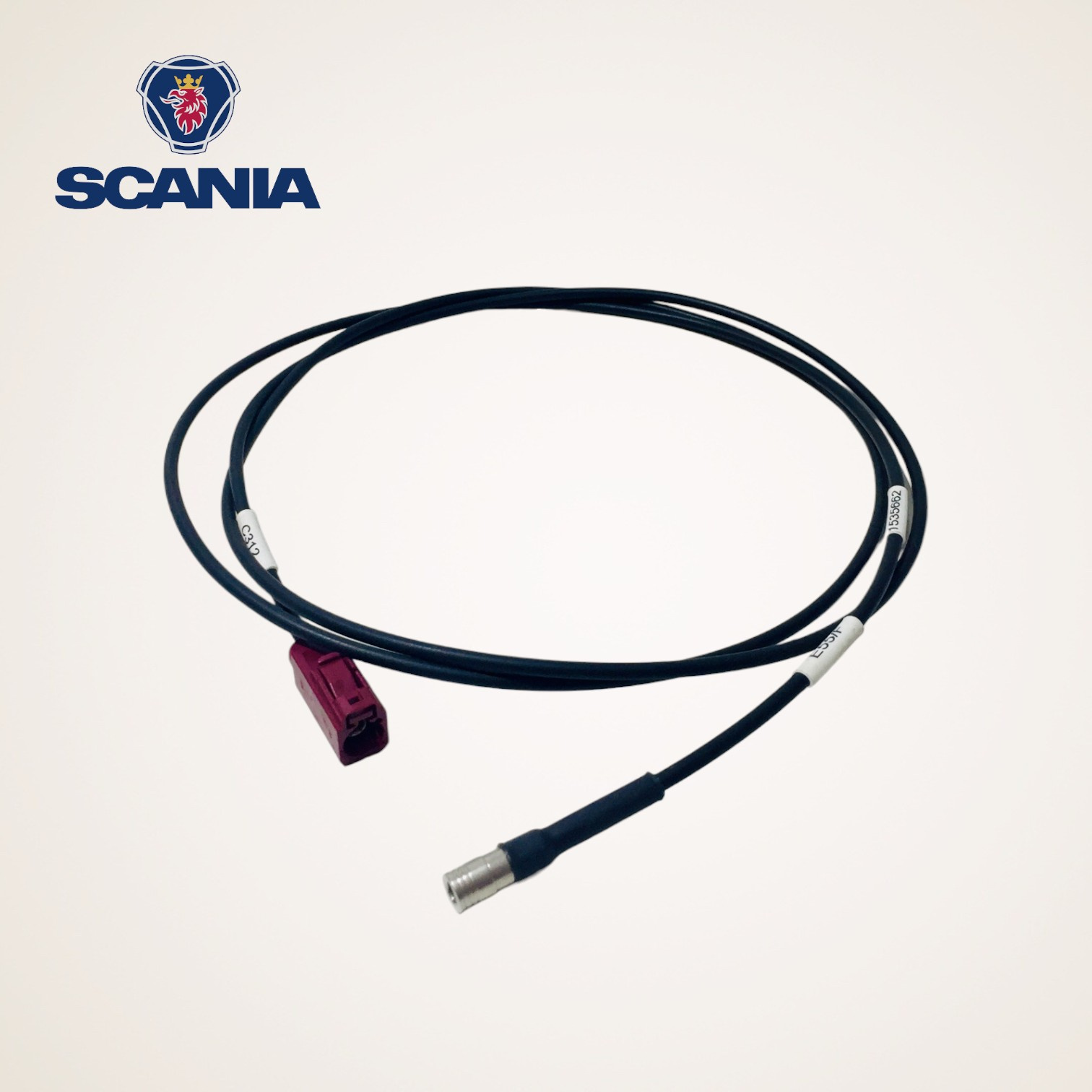 CABO COAXIAL UNIDADE DE COMANDO ELETRONICO/FMS ORIGINAL SERIE P-G-R-T - 1535662 - SCANIA