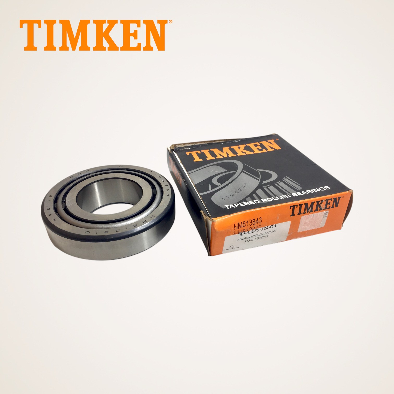 ROLAMENTO CAPA E CONE 813843 813810 DIFERENCIAL MD 168 MR165168 TIMKEN