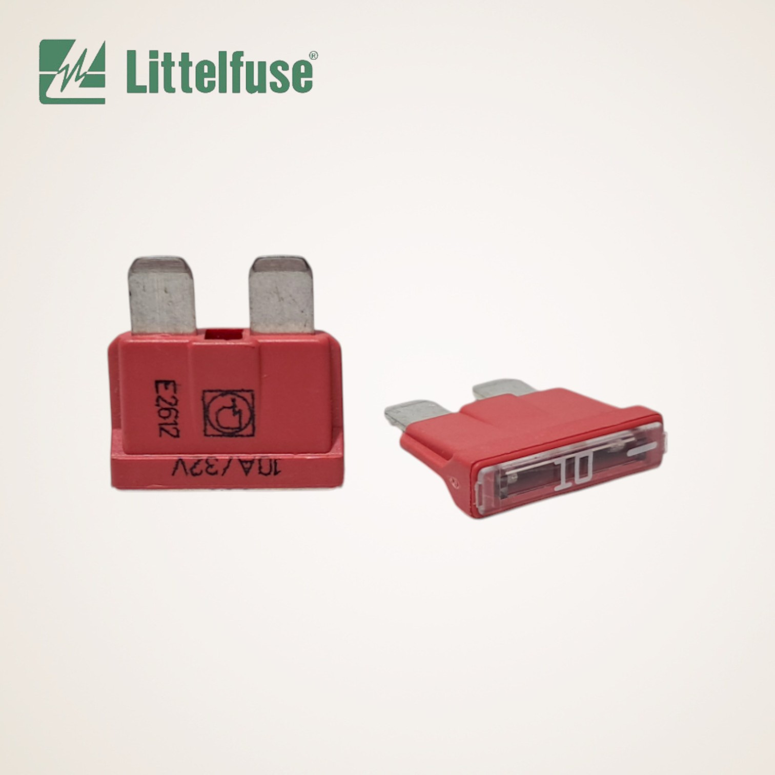 FUSIVEL AUTOMOTIVO MEDIO LAMINA UNIVAL 19X20MM VERMELHO 10A/32V - 164.6185.5102 - LITTELFUSE