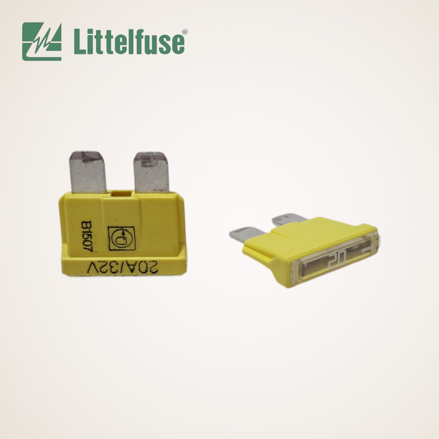 FUSIVEL AUTOMOTIVO MEDIO LAMINA UNIVAL 19X20MM AMARELO 20A/32V - 164.6185.5202 - LITTELFUSE