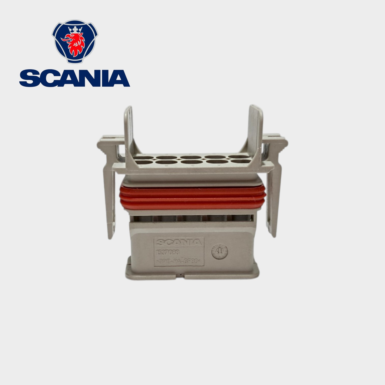 CONECTOR ELETRICO PARA MODULO ORIGINAL 10 VIAS CINZA SERIE 4/L-P-G-R-S-T - 1537088 - SCANIA