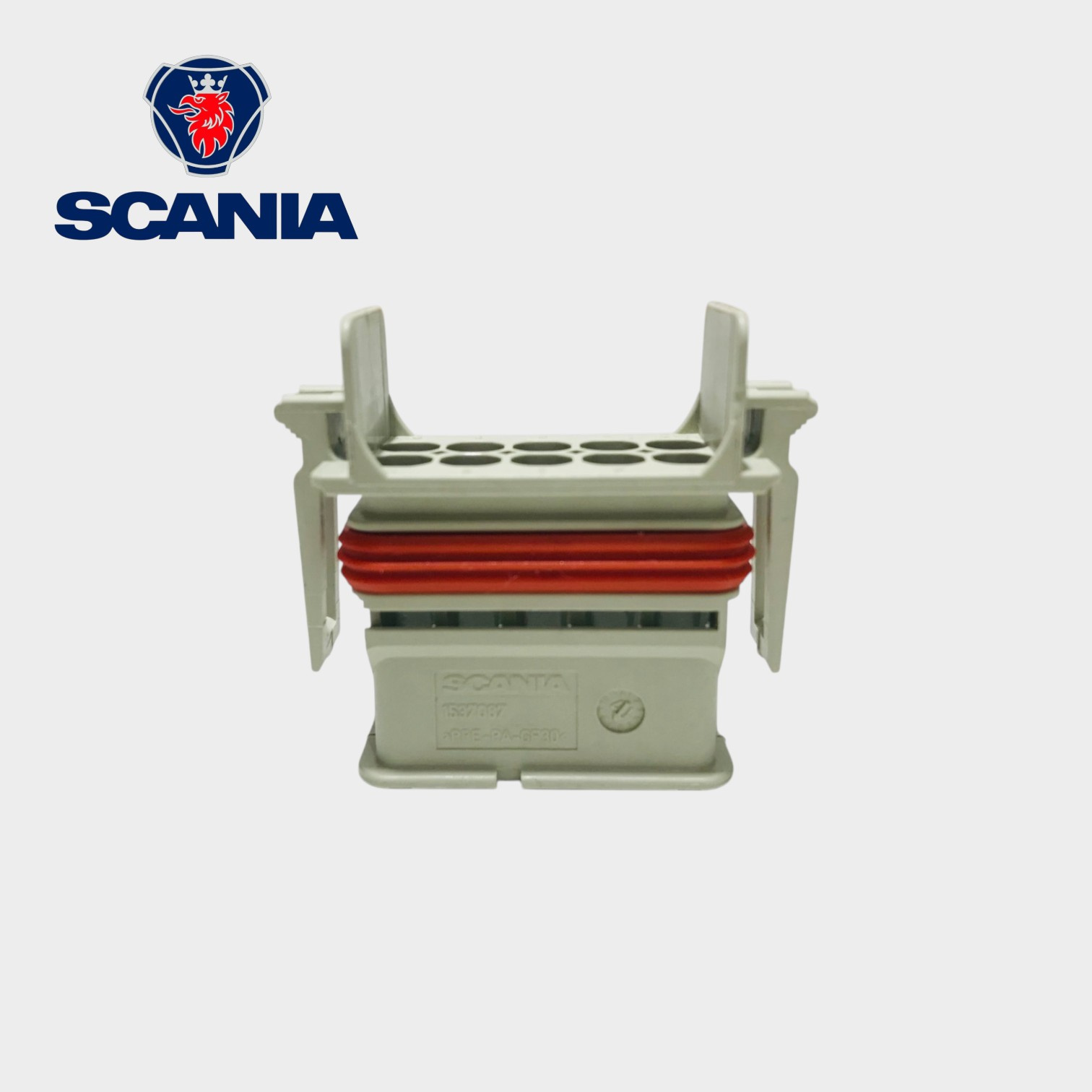 CONECTOR ELETRICO PARA MODULO ORIGINAL 10 VIAS CINZA SERIE 4/L-P-G-R-S-T - 1537087 - SCANIA